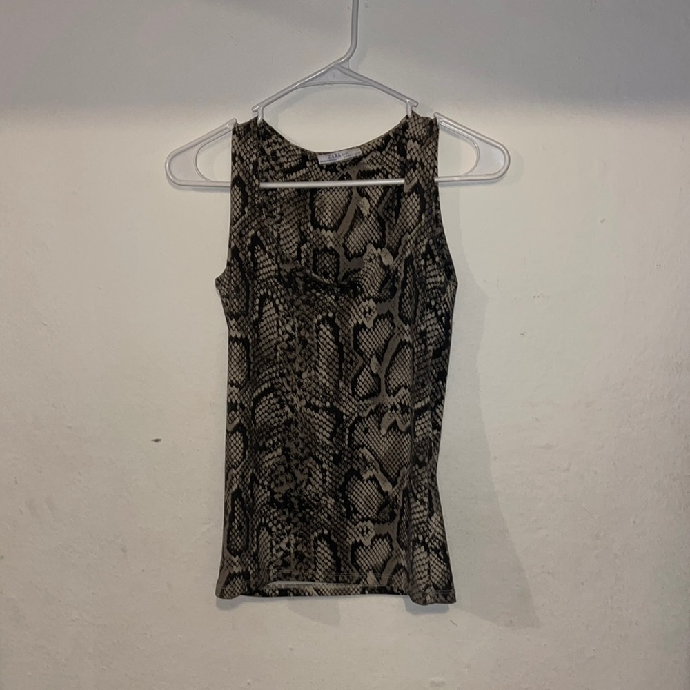 Zara Snake Print Basic Top